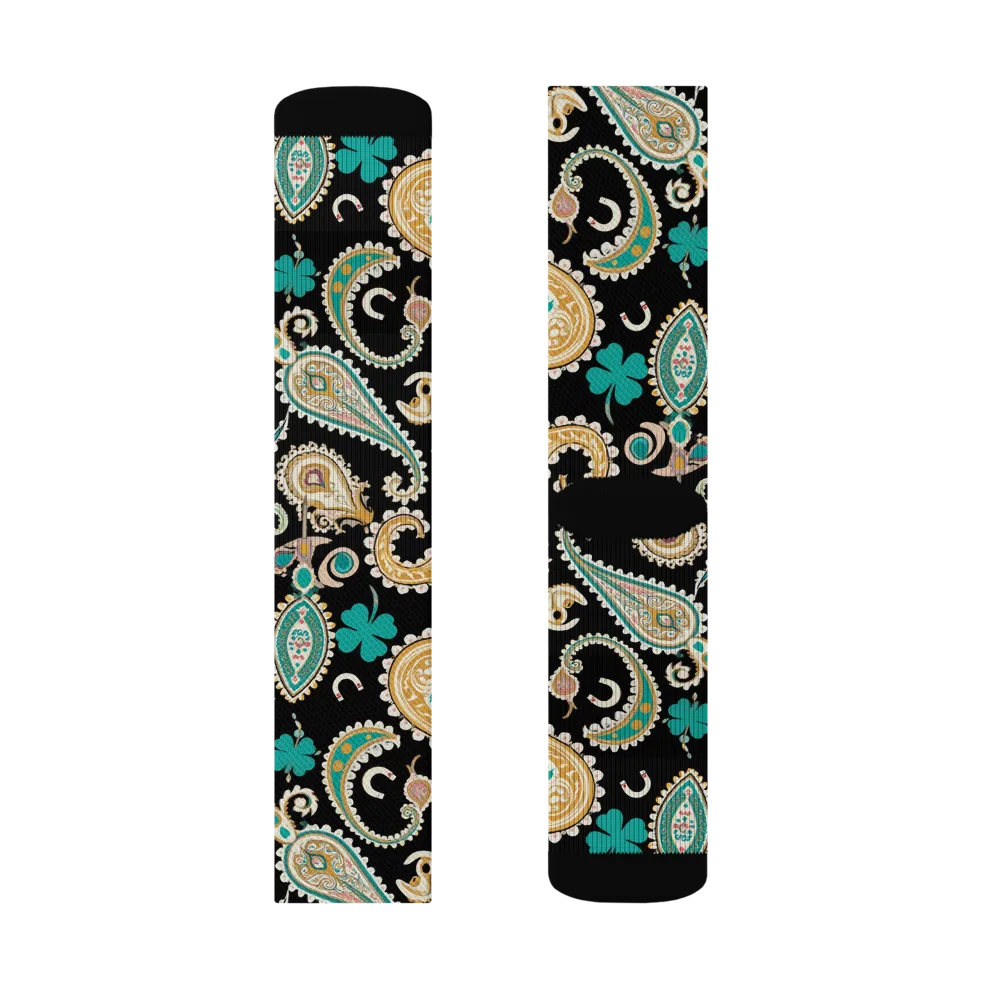 Clover Caravan on Socks — Left Sock