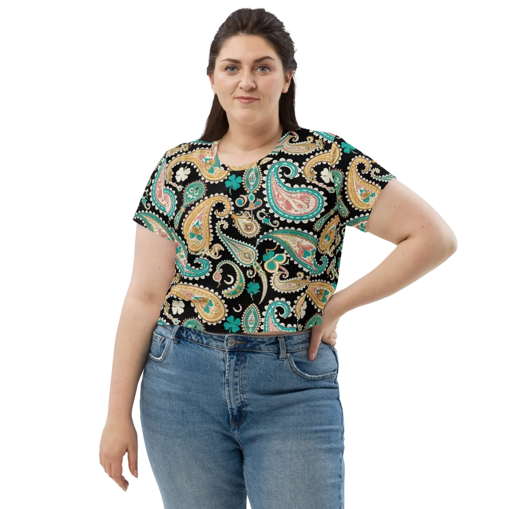 Clover Caravan on Crop Tee — Front