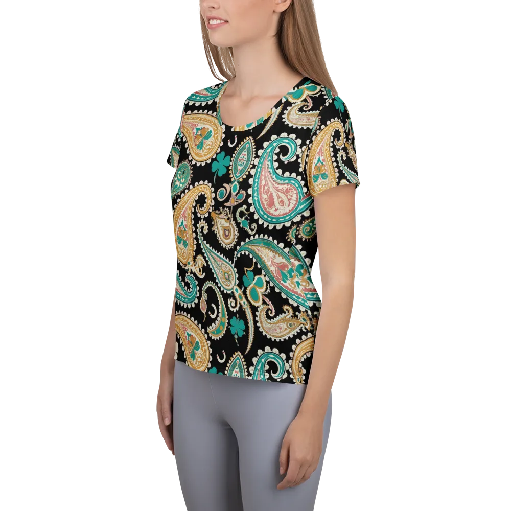 Clover Caravan on Women's Athletic T-Shirt — Left