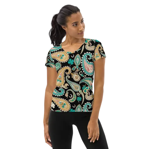 Clover Caravan on a Women's Athletic T-Shirt