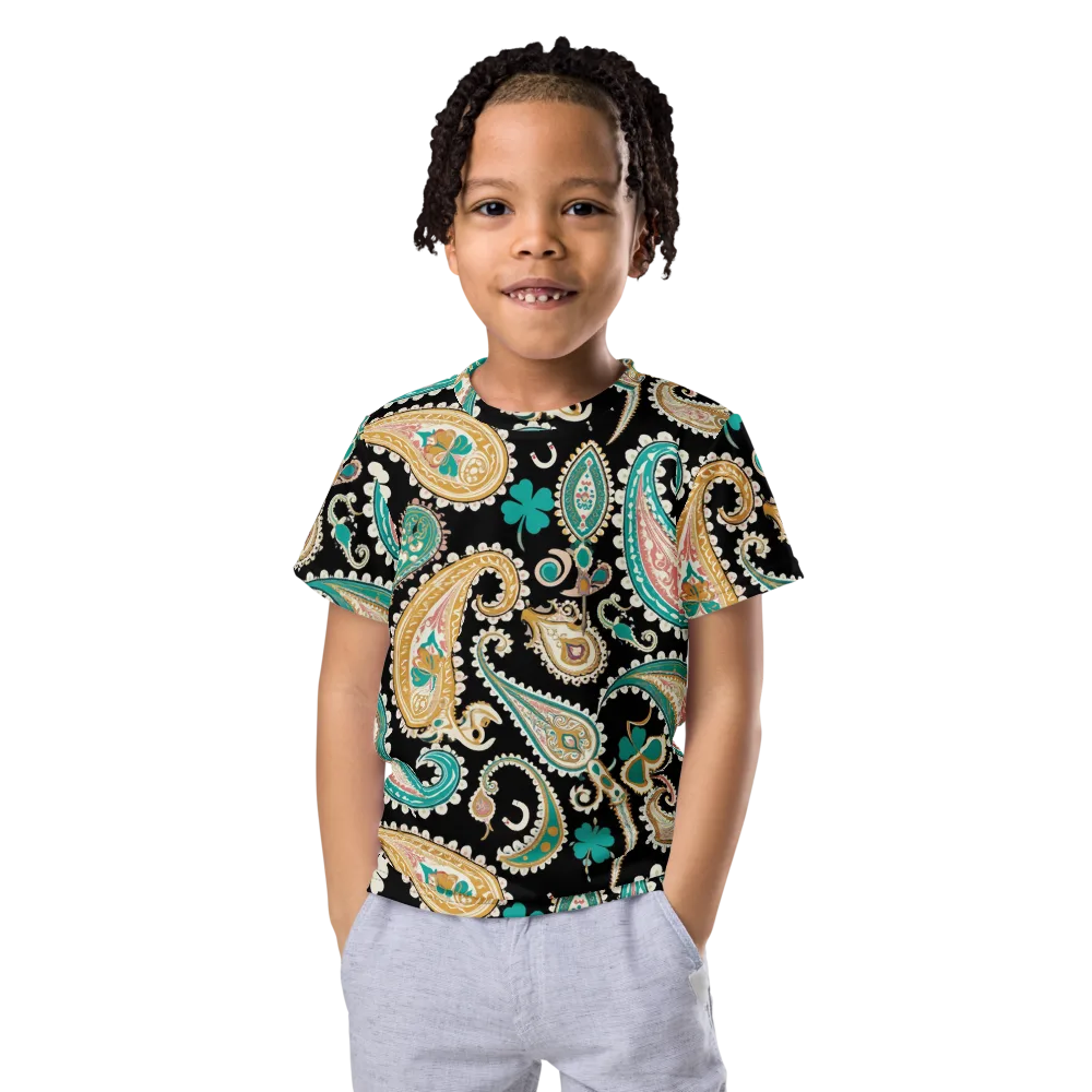 Clover Caravan on Kids Crew Neck T-Shirt — Front