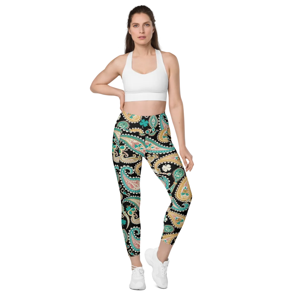 Clover Caravan on Leggings with Pockets — Front