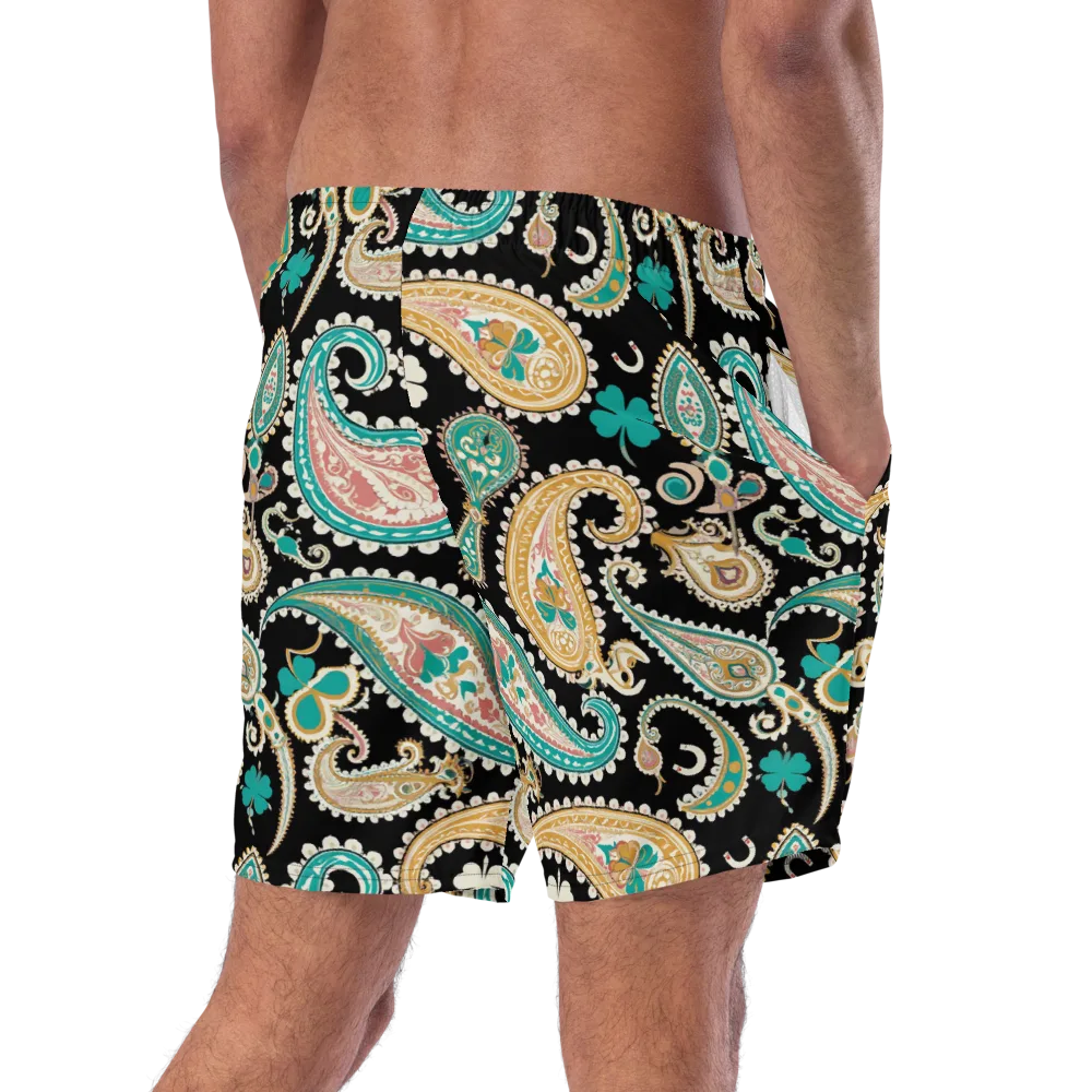 Clover Caravan on Swim Trunks — Right Back
