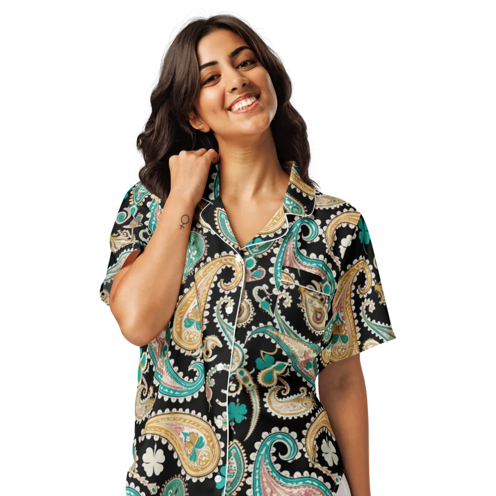 Clover Caravan on Women's Short Sleeve Pajama Top — Front