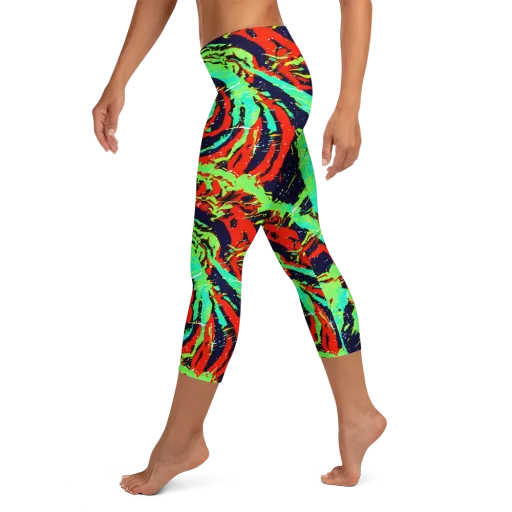 Cyber Jungle on a Capri Leggings