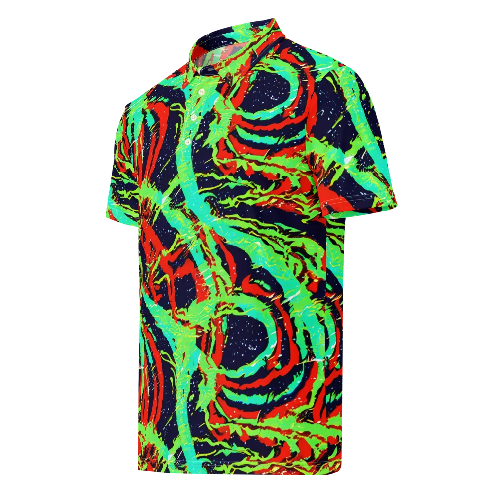 Cyber Jungle on Men's Slim Fit Polo Shirt — Left Front