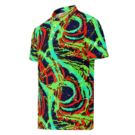 Cyber Jungle on a Men's Slim Fit Polo Shirt