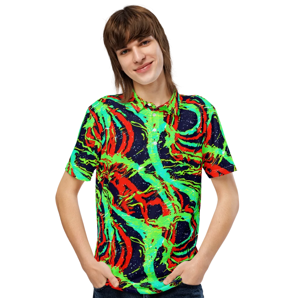Cyber Jungle on Men's Slim Fit Polo Shirt — Front