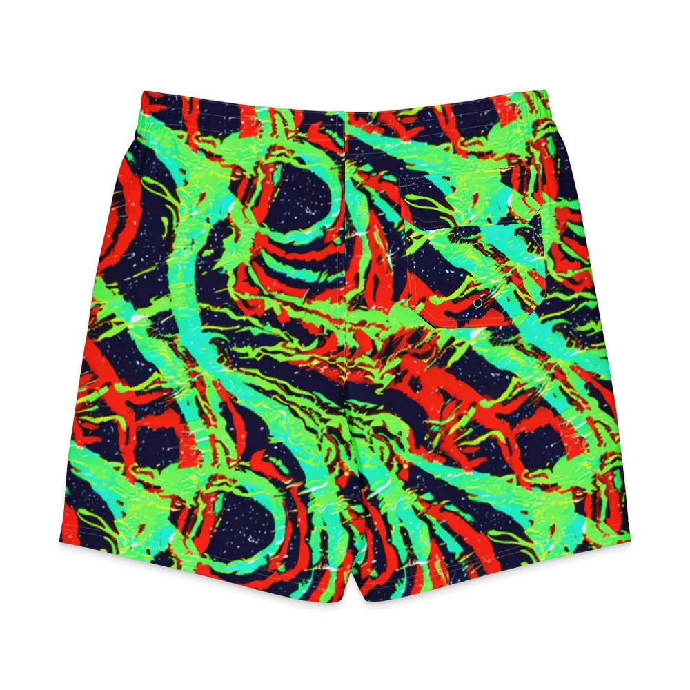 Cyber Jungle on Men's Board Shorts — Back