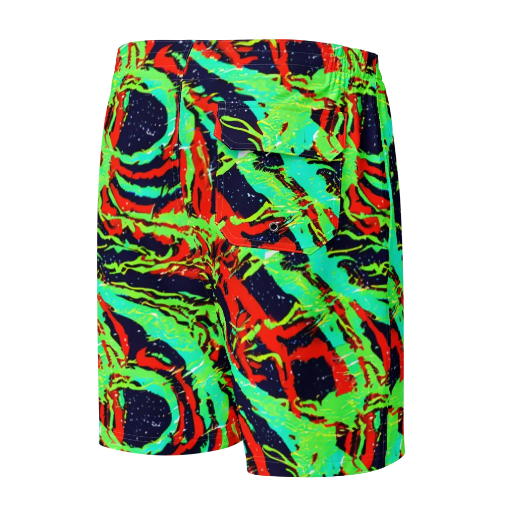 Cyber Jungle on Men's Board Shorts — Back