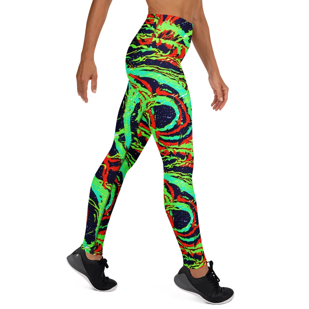 Cyber Jungle on Yoga Leggings — Right