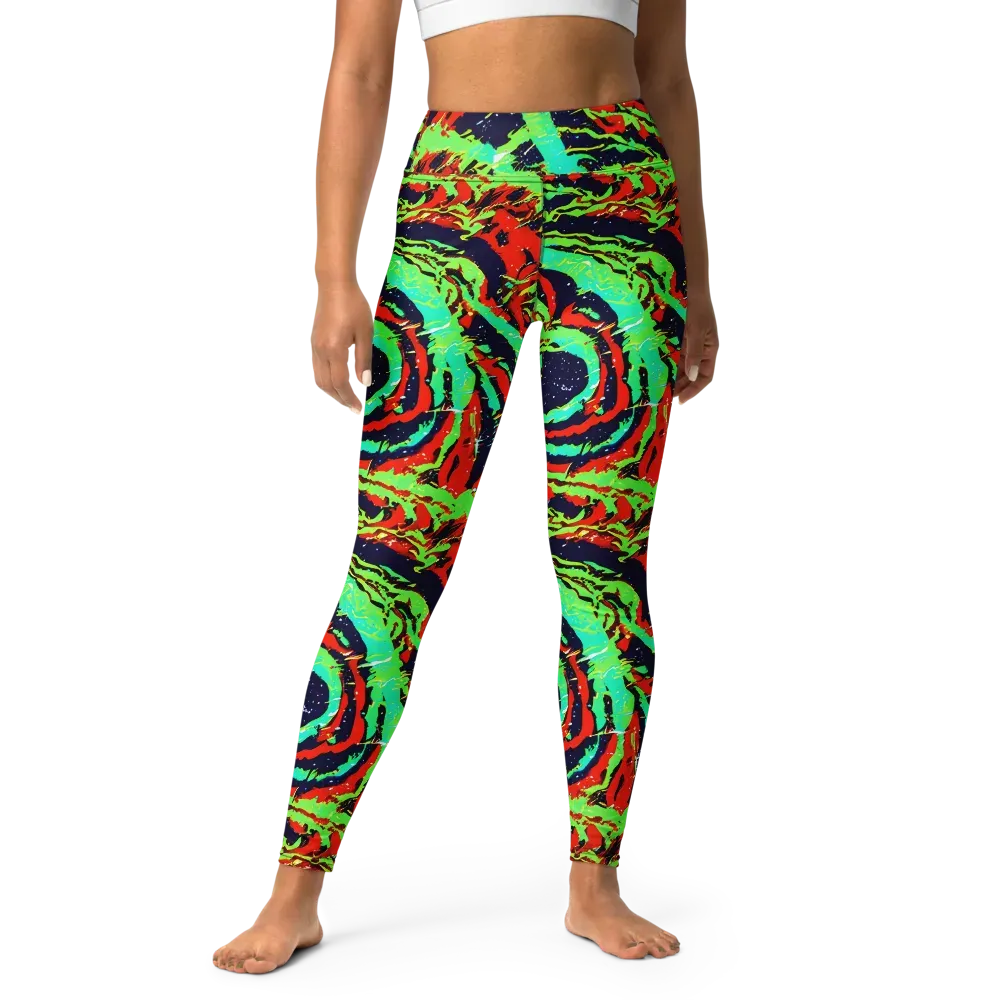 Cyber Jungle on Yoga Leggings — Front