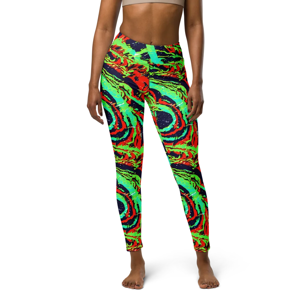 Cyber Jungle on Yoga Leggings — Front