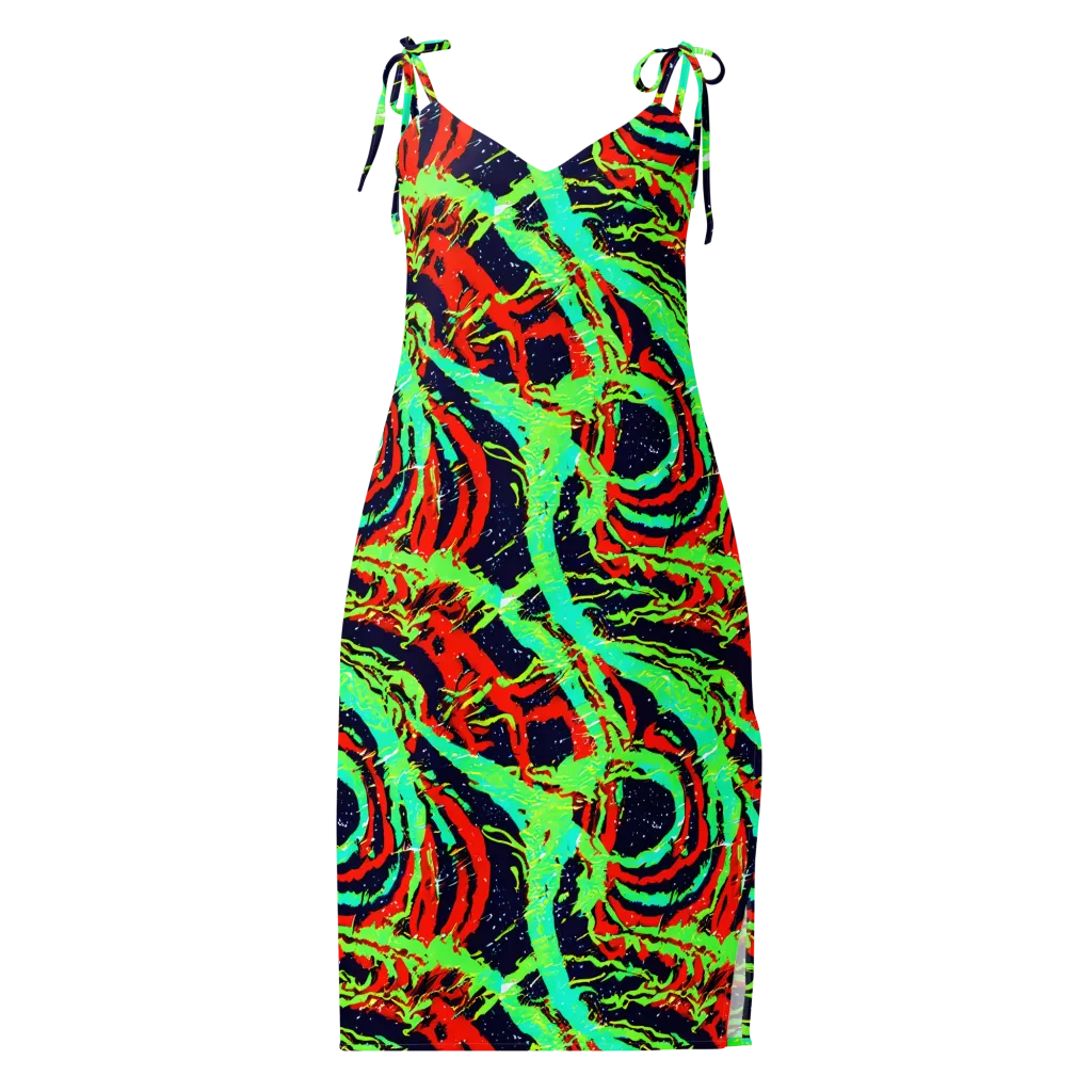 Cyber Jungle on Slip Dress — Front