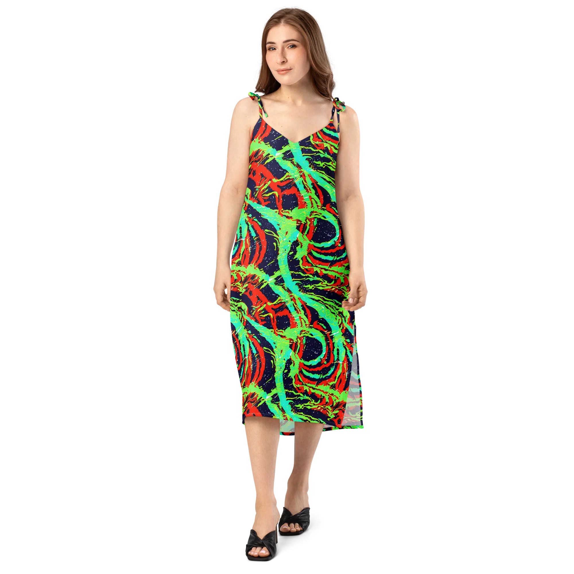 Cyber Jungle on Slip Dress — Front