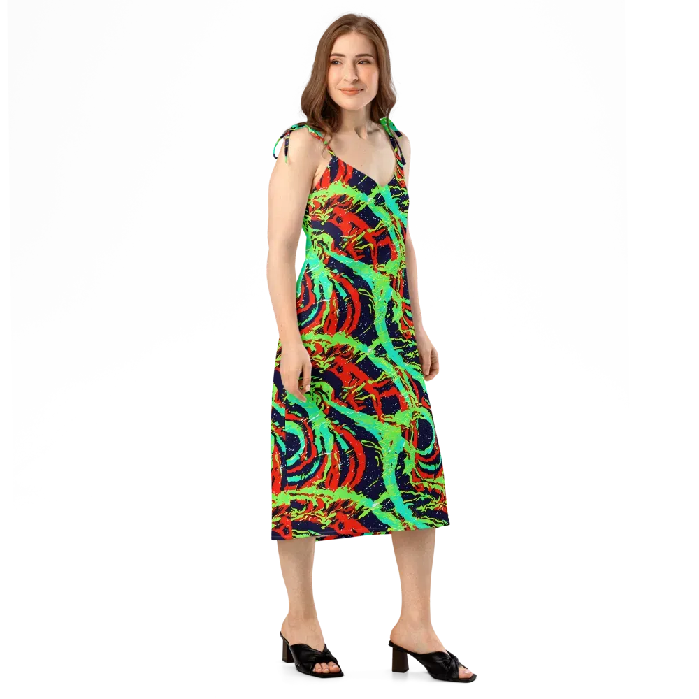 Cyber Jungle on Slip Dress — Right Front