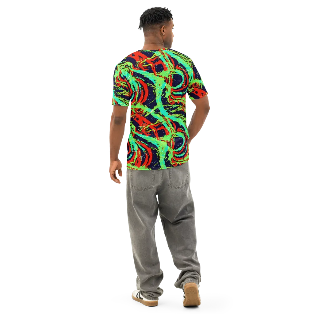 Cyber Jungle on Men's Cotton Crew Neck T-Shirt — Back