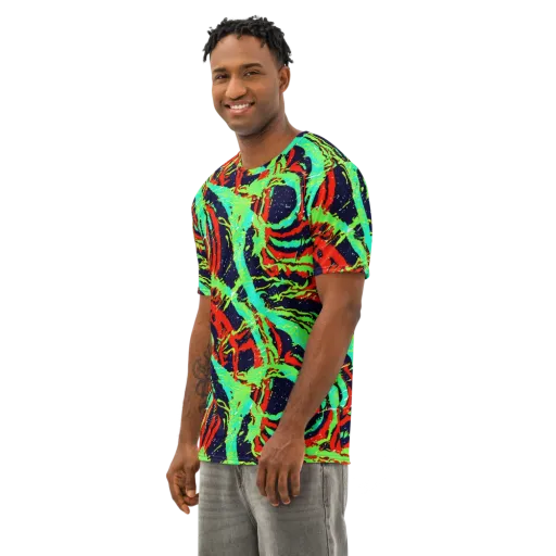 Cyber Jungle on a Men's Cotton Crew Neck T-Shirt