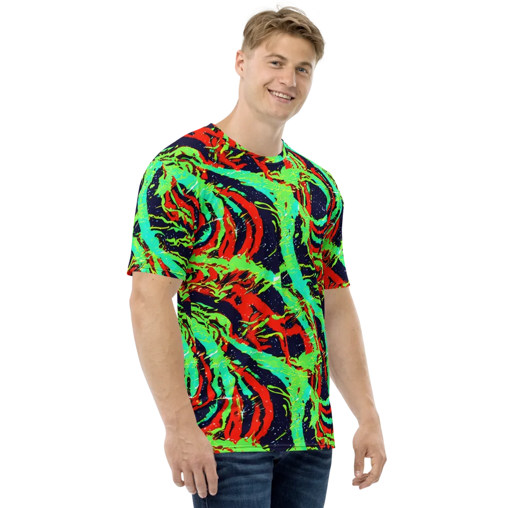 Cyber Jungle on Men's Crew Neck T-Shirt — Right