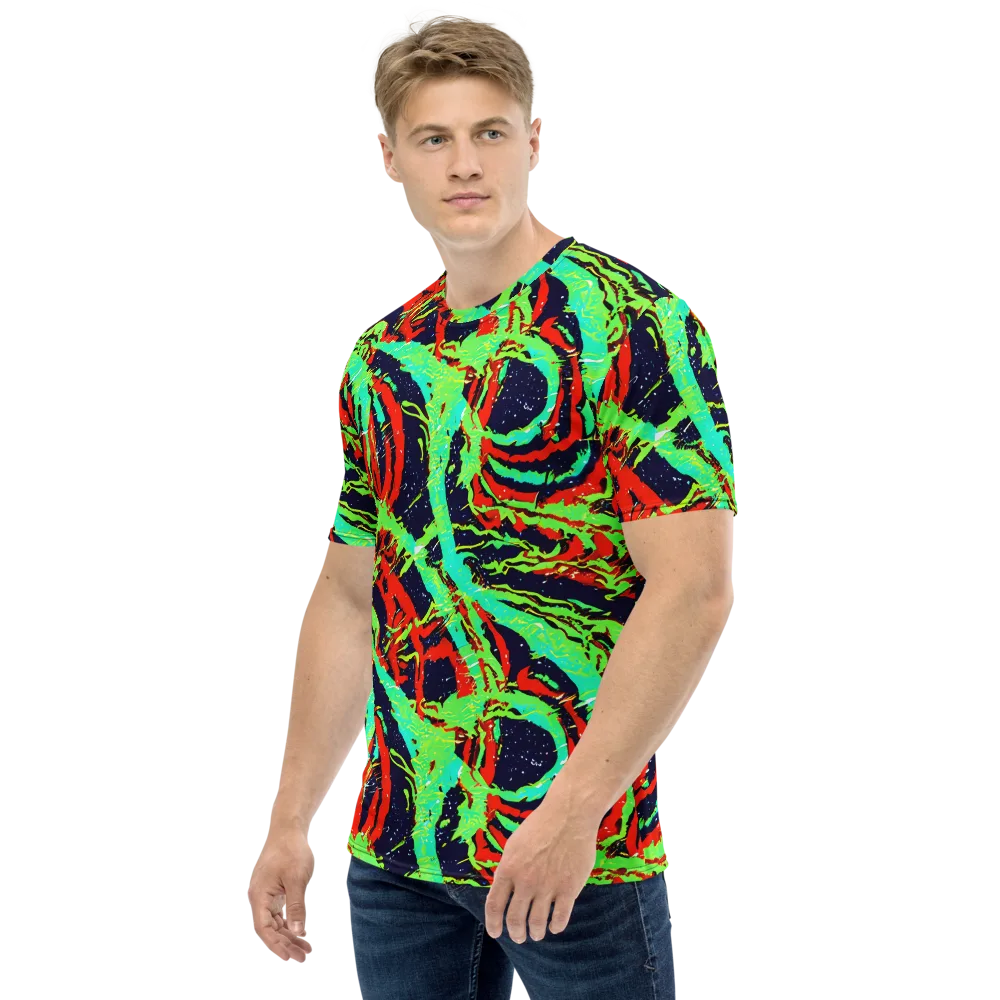Cyber Jungle on Men's Crew Neck T-Shirt — Left
