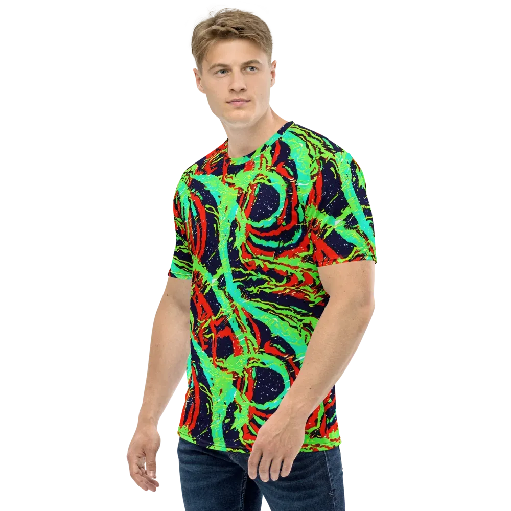 Cyber Jungle on Men's Crew Neck T-Shirt — Left