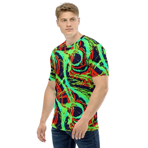 Cyber Jungle on a Men's Crew Neck T-Shirt