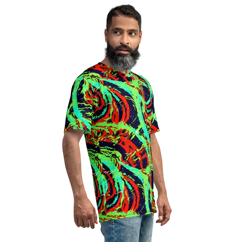Cyber Jungle on Men's Crew Neck T-Shirt — Right