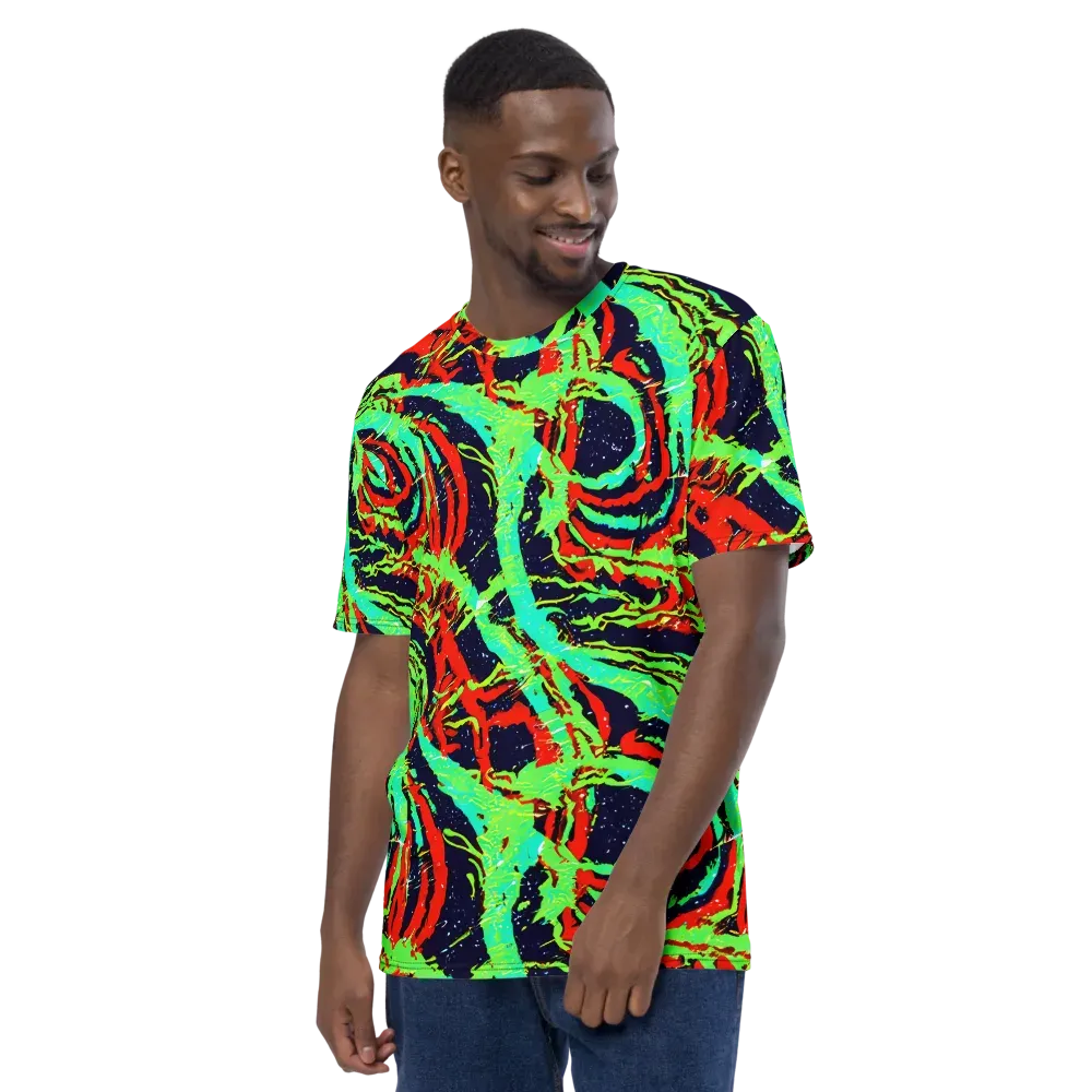 Cyber Jungle on Men's Crew Neck T-Shirt — Left