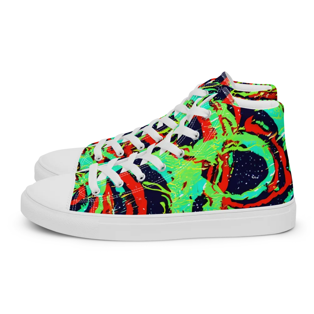 Cyber Jungle on Men's High Top Canvas Shoes — Left