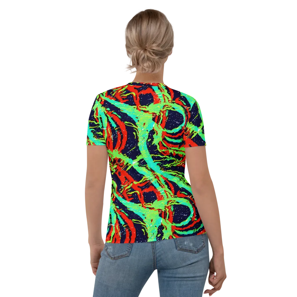 Cyber Jungle on Women's Crew Neck T-Shirt — Back