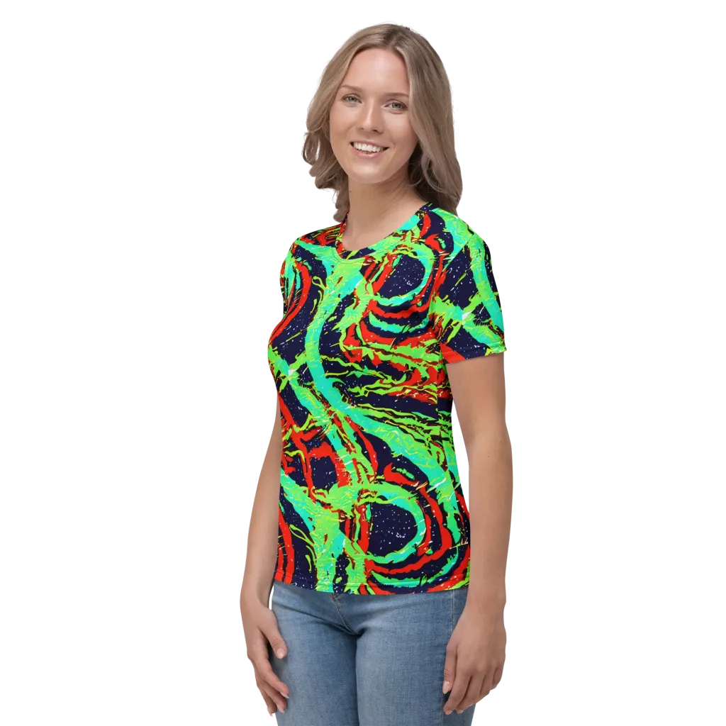 Cyber Jungle on Women's Crew Neck T-Shirt — Left