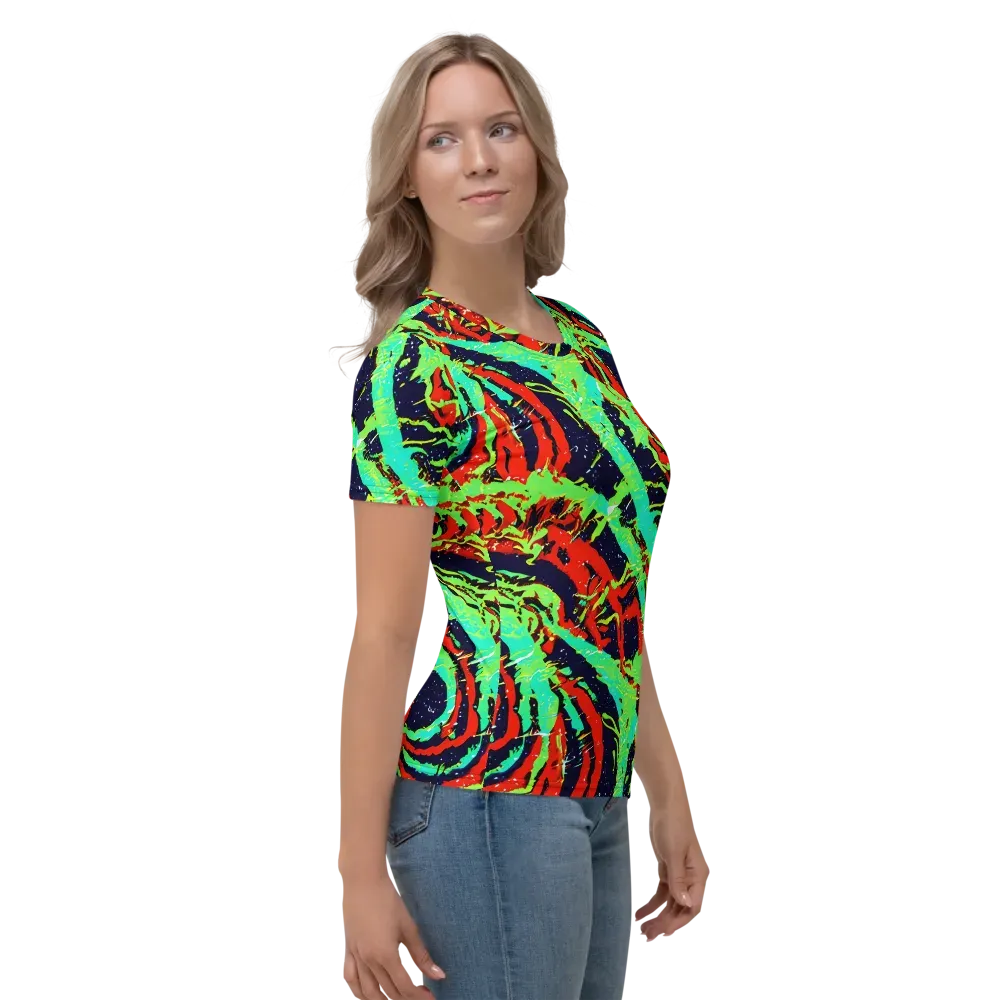 Cyber Jungle on Women's Crew Neck T-Shirt — Right