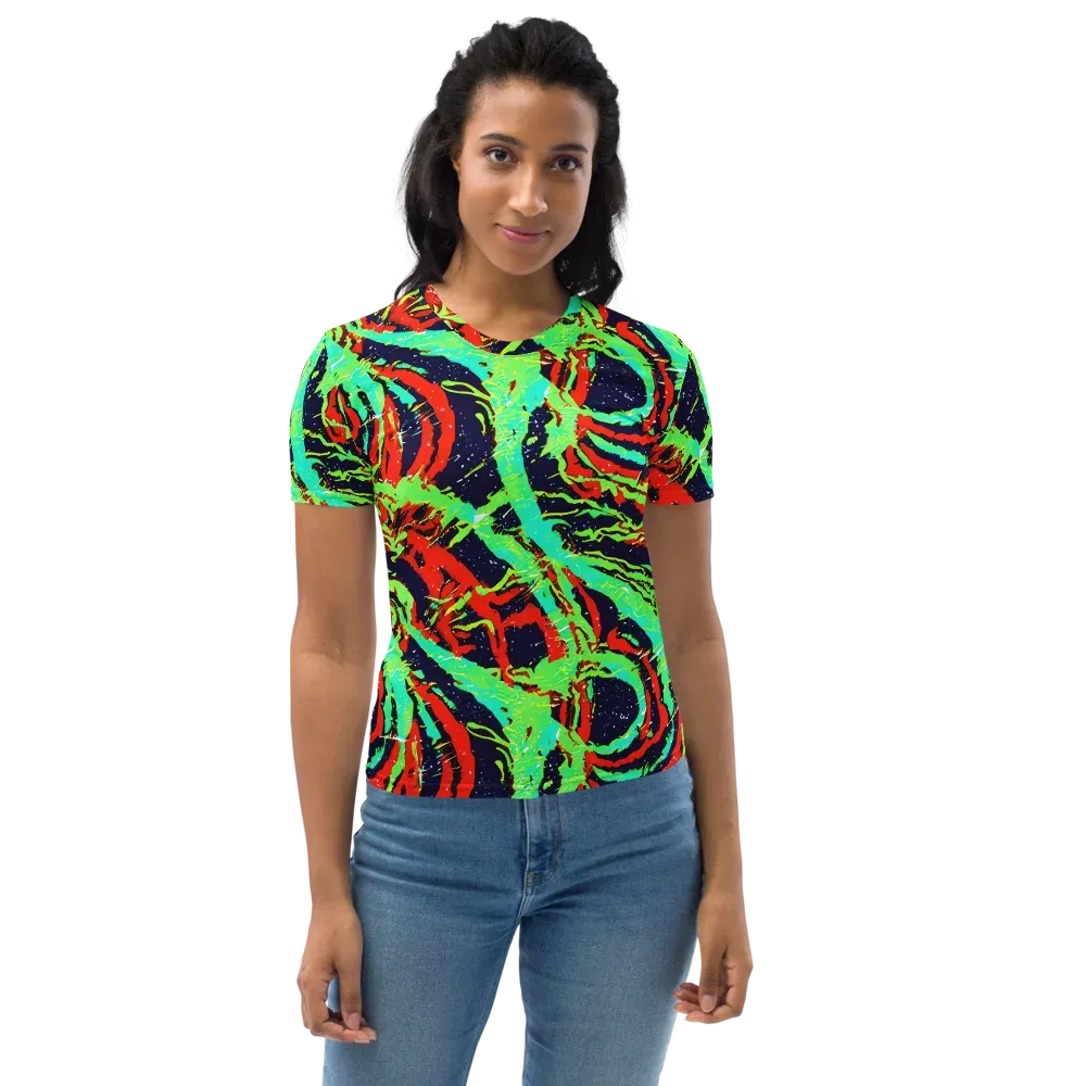 Cyber Jungle on Women's Crew Neck T-Shirt — Front