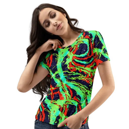 Cyber Jungle on a Women's Crew Neck T-Shirt
