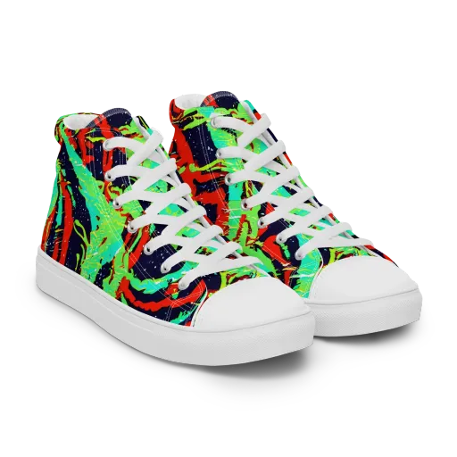 Cyber Jungle on a Women's High Top Canvas Shoes