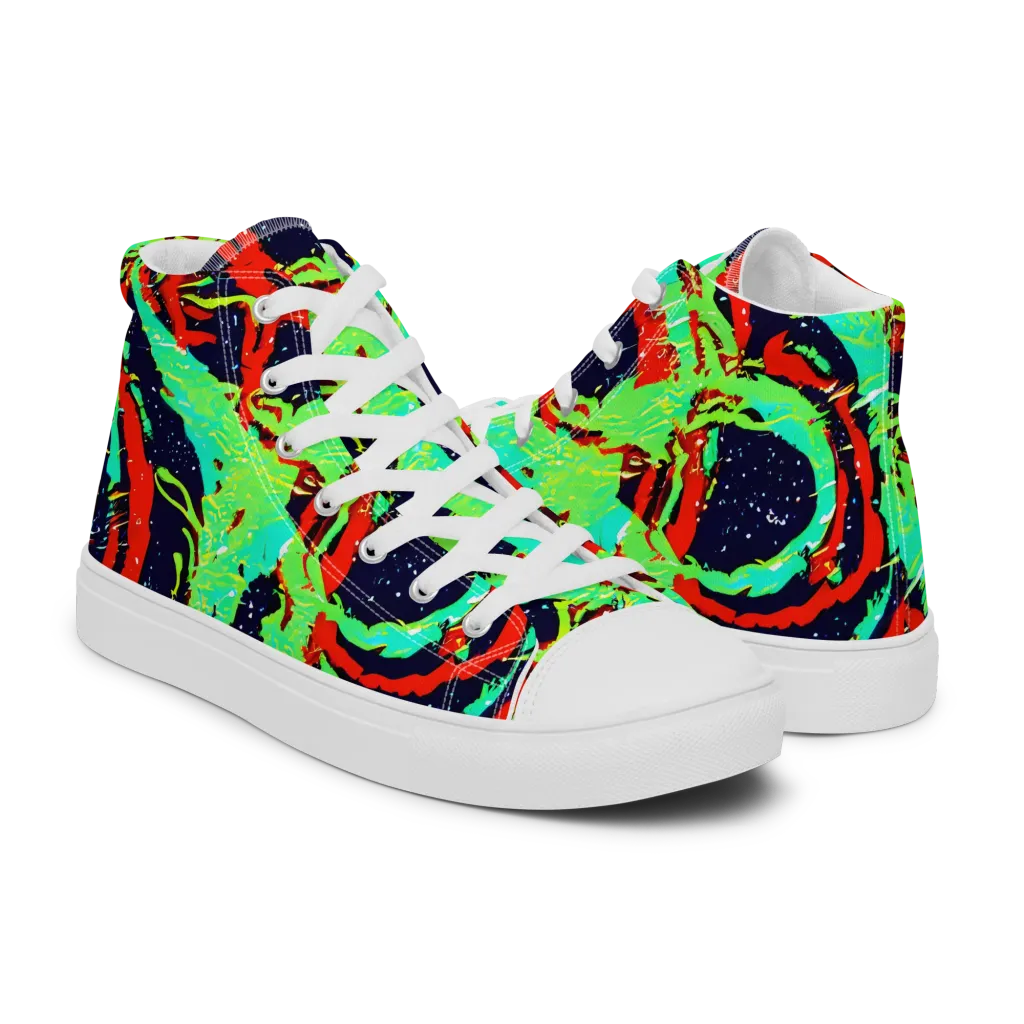 Cyber Jungle on Women's High Top Canvas Shoes — Right