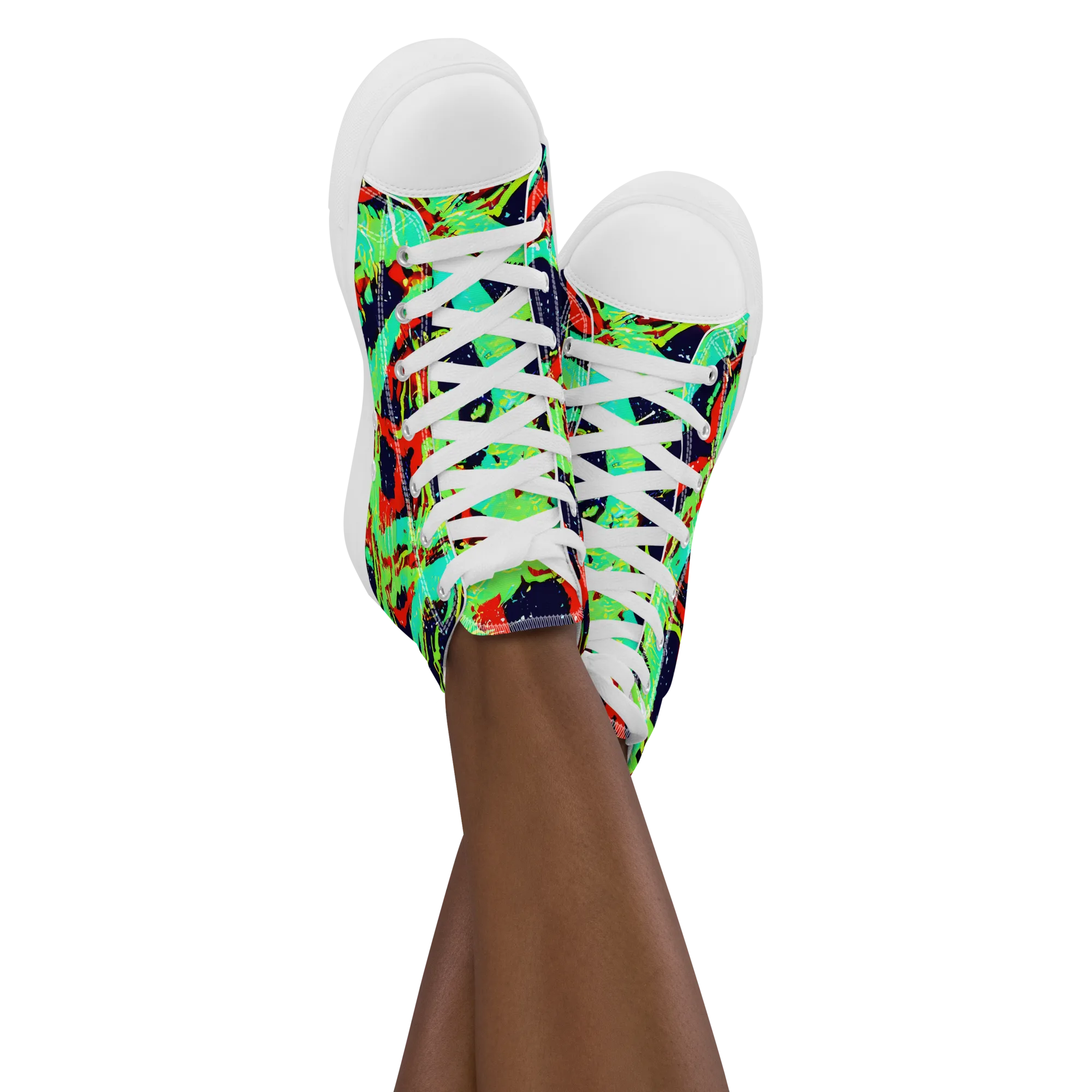 Cyber Jungle on Women's High Top Canvas Shoes — Front