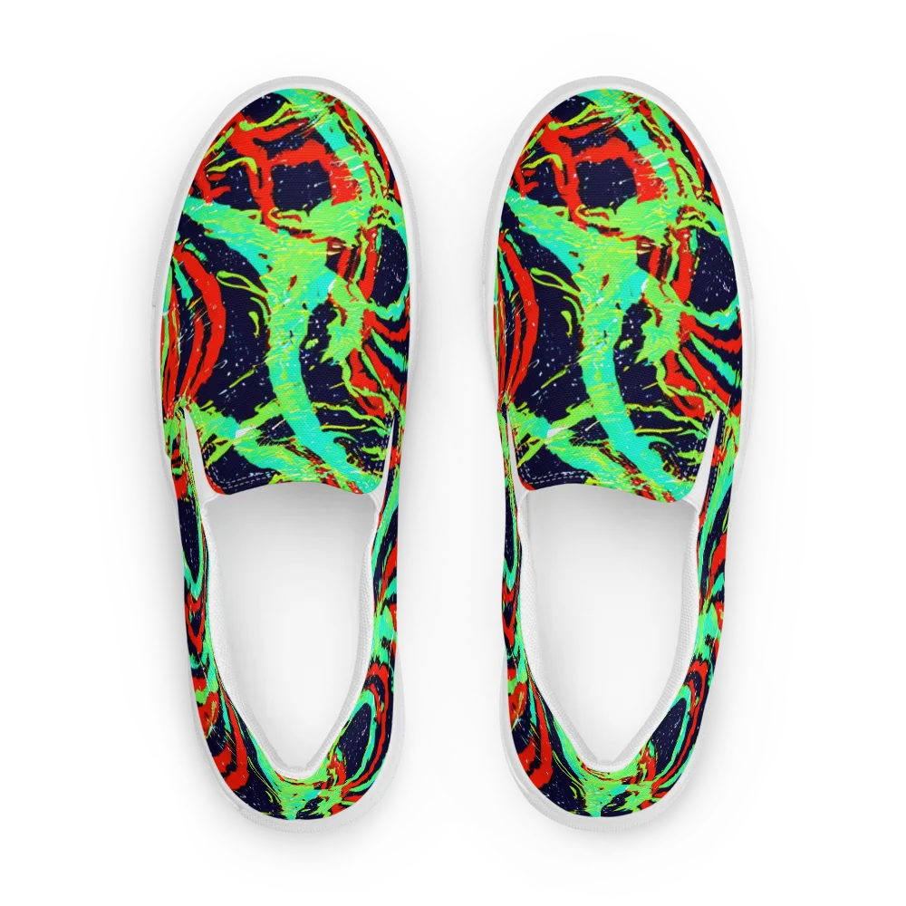Cyber Jungle on Men's Slip-On Canvas Shoes — Front