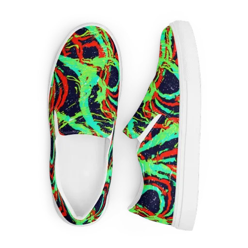 Cyber Jungle on a Men's Slip-On Canvas Shoes