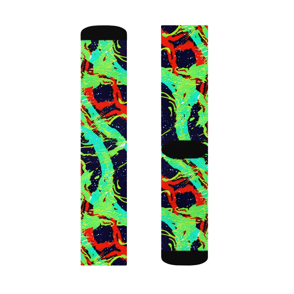 Cyber Jungle on Socks — Left Sock