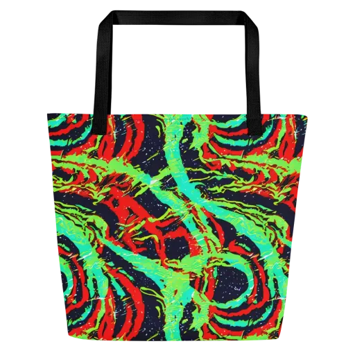 Cyber Jungle on a Large Tote Bag W/ Pocket