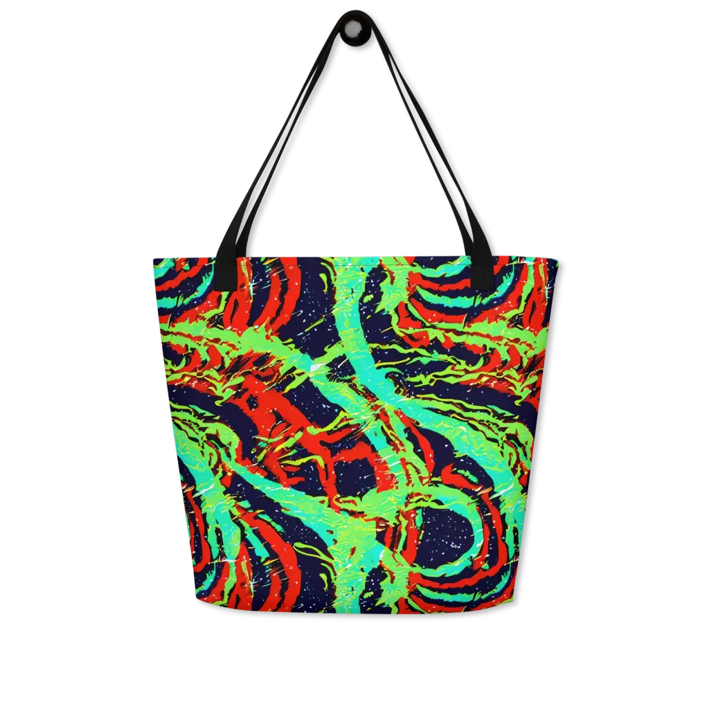 Cyber Jungle on Large Tote Bag W/ Pocket — Front
