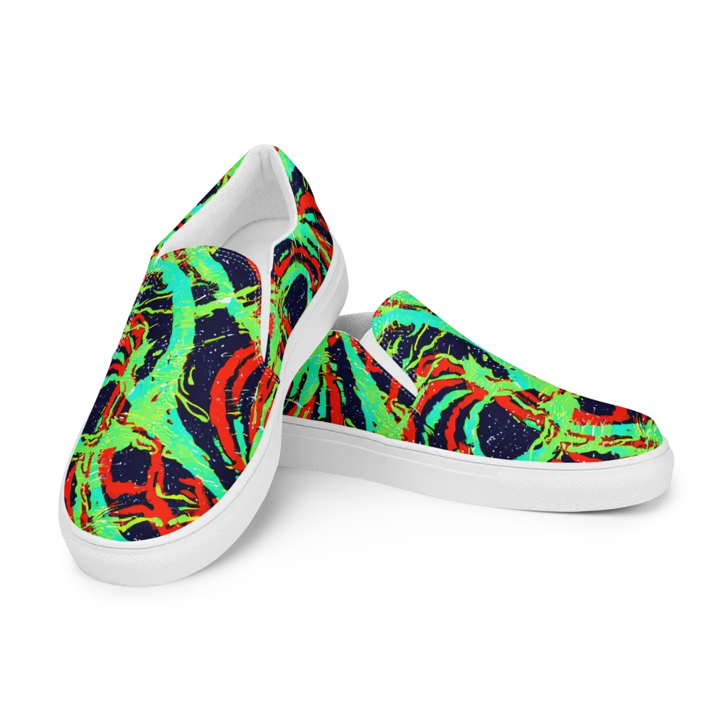 Cyber Jungle on Women's Slip-On Canvas Shoes — Left Front