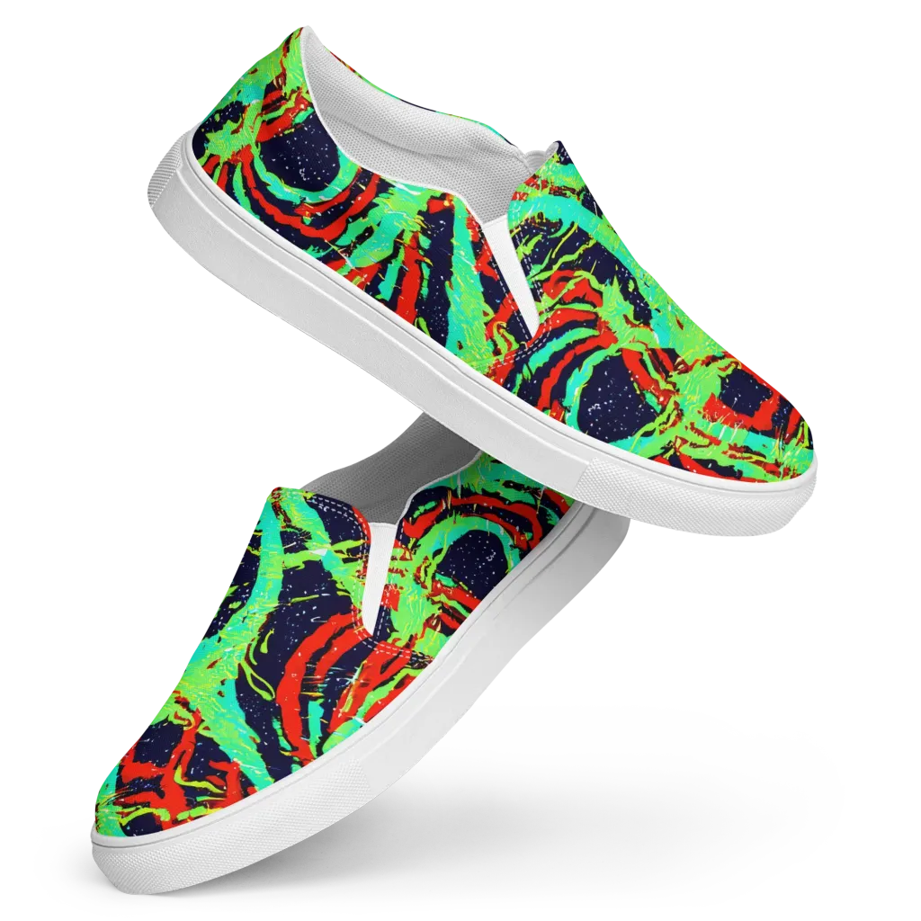 Cyber Jungle on Women's Slip-On Canvas Shoes — Front