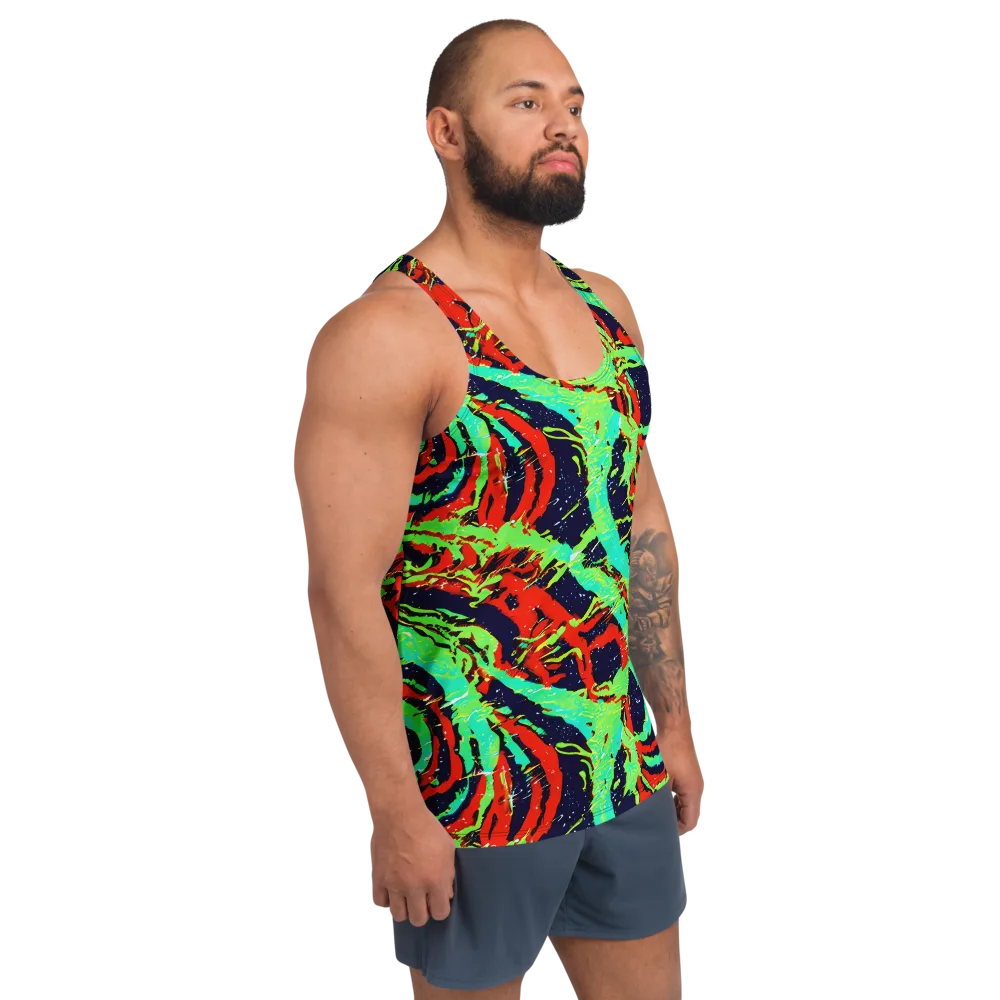 Cyber Jungle on Men's Tank Top — Right Front