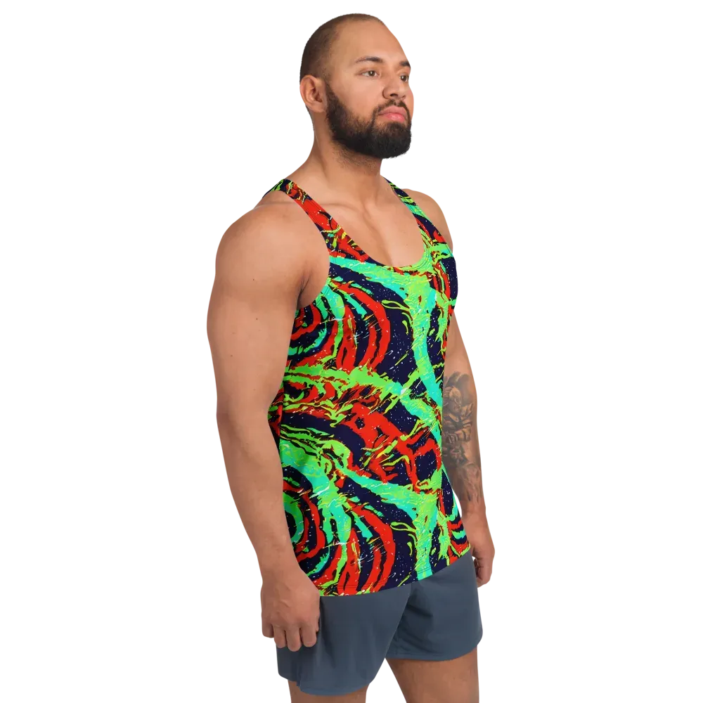Cyber Jungle on Men's Tank Top — Right Front