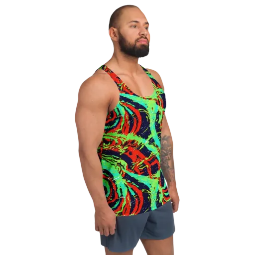 Cyber Jungle on a Men's Tank Top