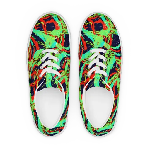 Cyber Jungle on a Men's Lace-Up Canvas Shoes