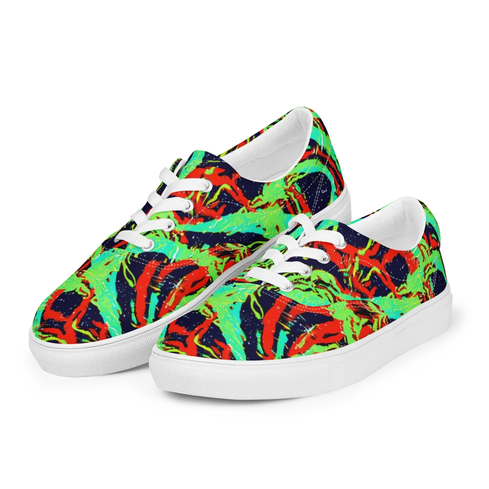 Cyber Jungle on Men's Lace-Up Canvas Shoes — Left Front