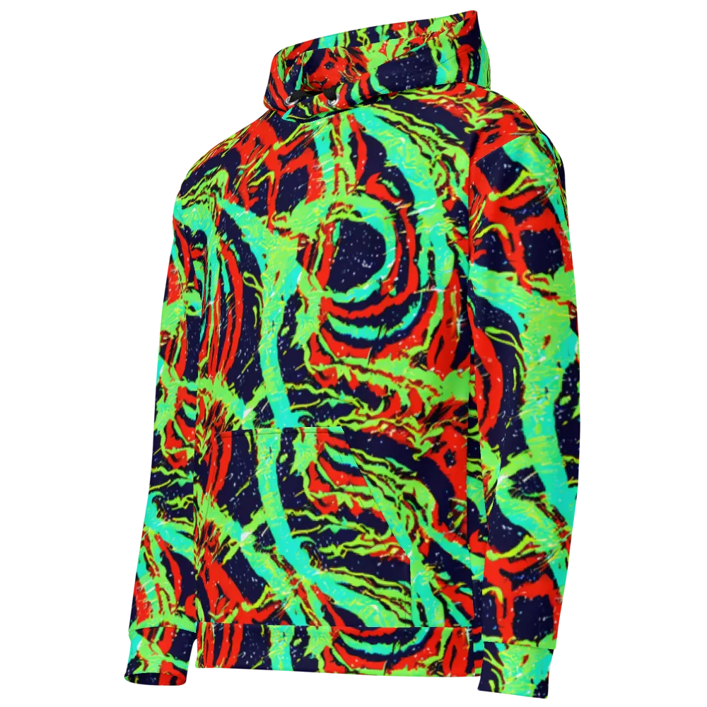 Cyber Jungle on Cotton Hoodie — Left Front